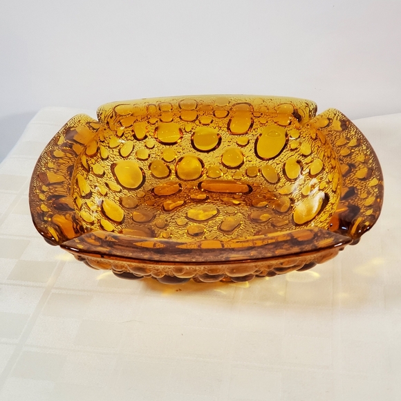 Other - 70's 80's Amber Glass Bubble Ashtray MCM